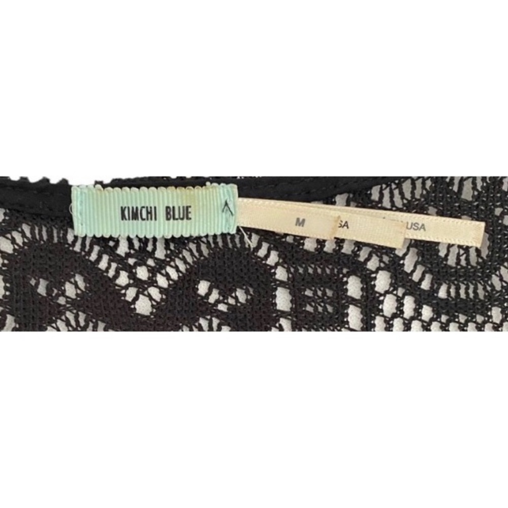 Kimchi Blue Urban Outfitters Black Lace Tie Front Cropped Top, Size Medium - Picture 9 of 9